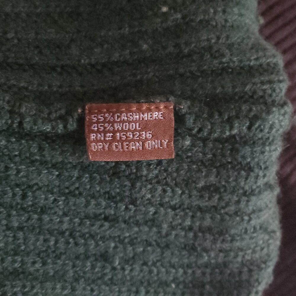 J. McLaughlin Cashmere Wool Blend Ribbed Sweater Forest Green Size Large $428 - Picture 5 of 9